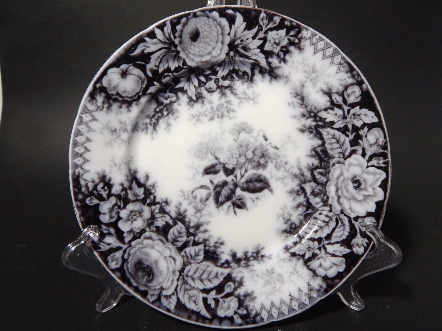 ANTICO RARO PIATTO CERAMICA DISEGNO JARDINIERE VILLEROY & BOCH FINE '800 B1145