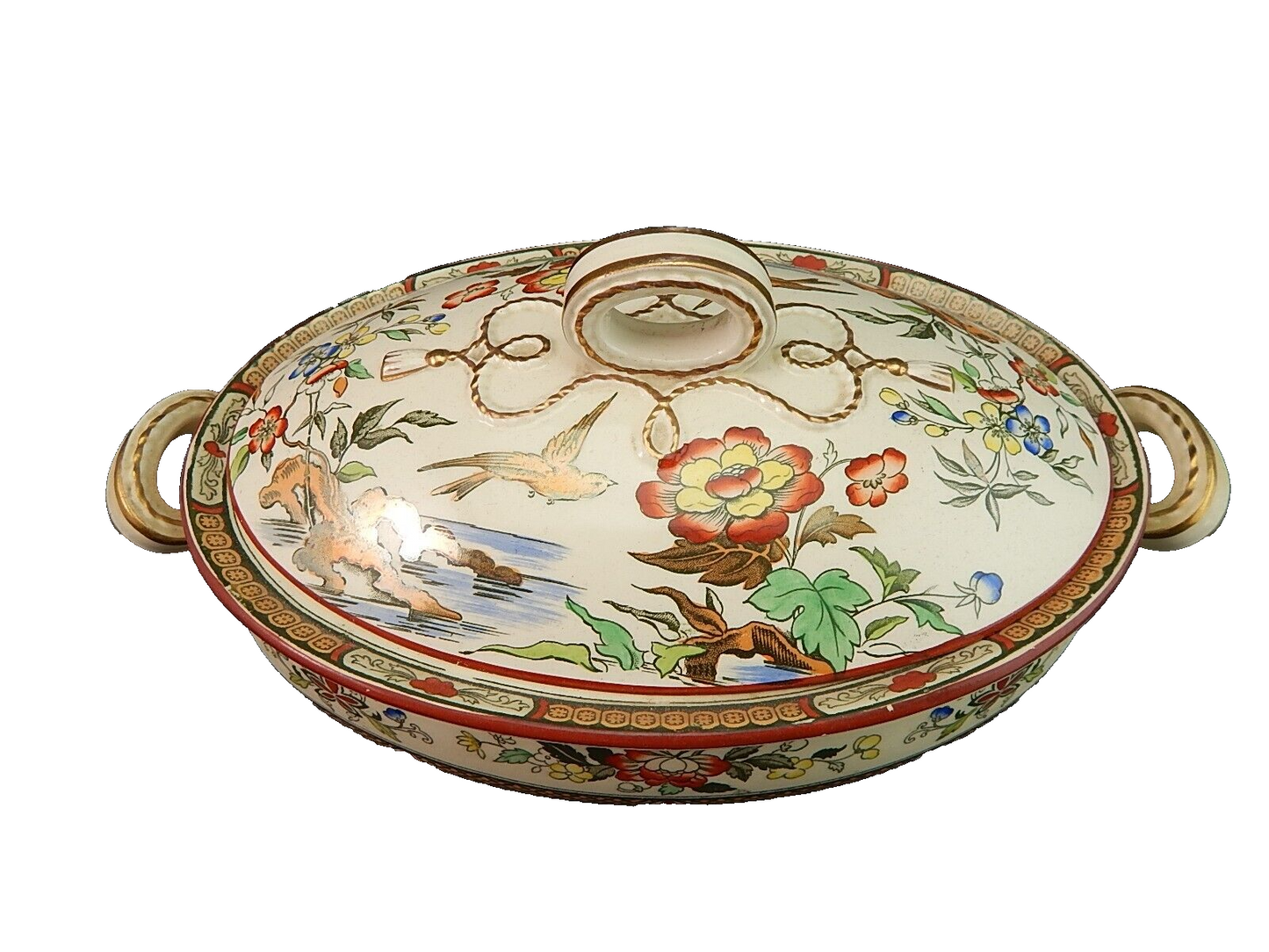 ANTICA 1880 ZUPPIERA LEGUMIERA SEMI PORCELLANA INGLESE BISHOP POWELL & STONIER