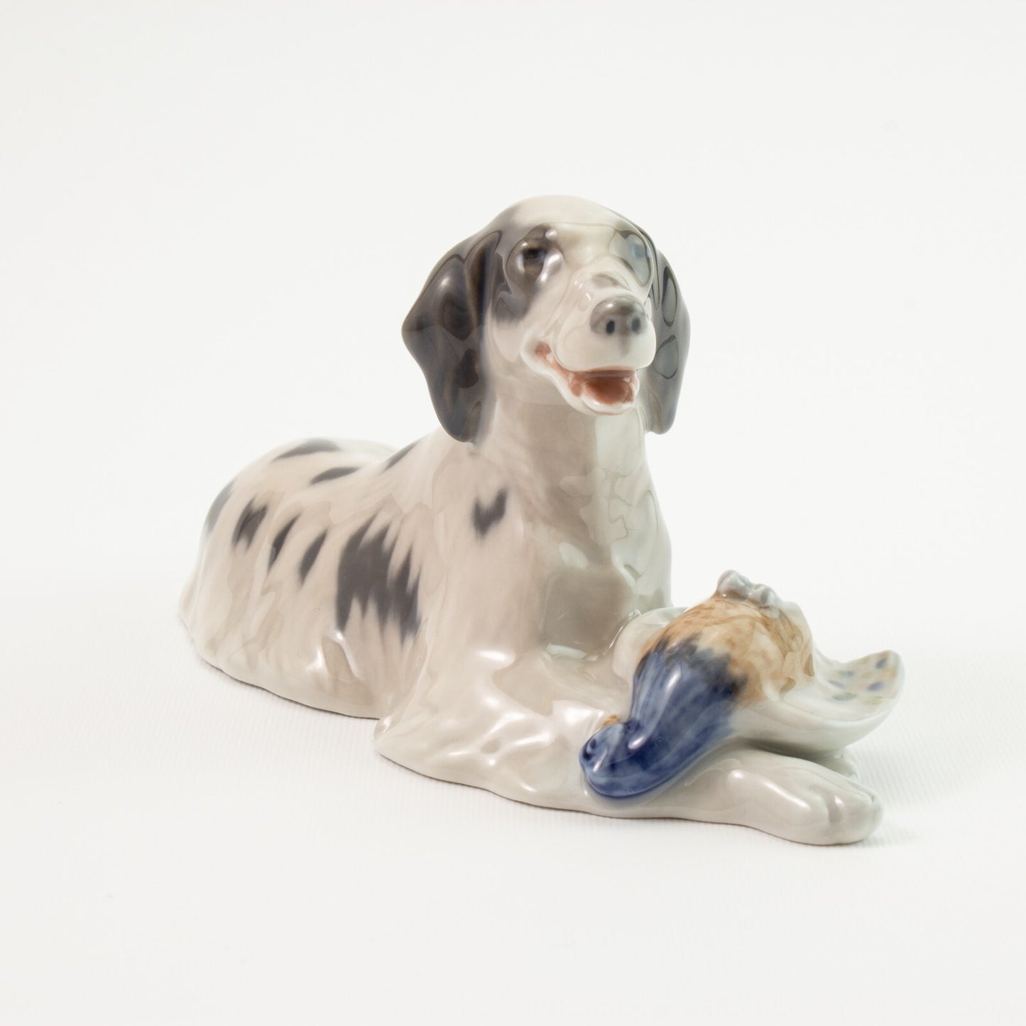 STATUINA PORCELLANA ROYAL COPENHAGEN "Setter con Fagiano" 1533 ORIGINALE 8x17x7