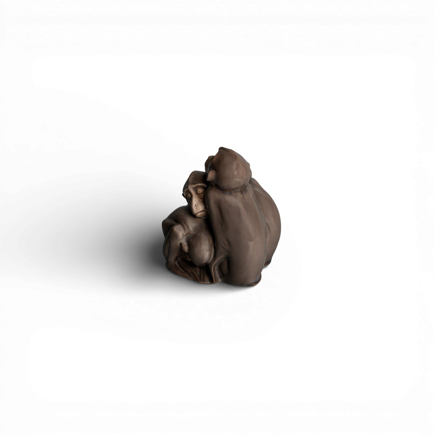 Bing&Grøndahl Royal Copenhagen Statuina in Porcellana “Scimmie che Dormono” Cod. 1581 – 12×11 cm