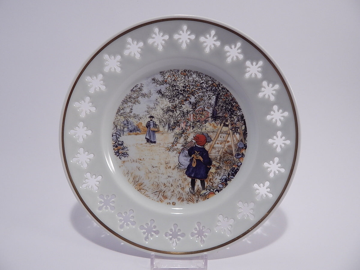 Piatto da collezione Bing&Grondahl Carl Larsson motivo AEbleplukning, porcellana danese del 1978