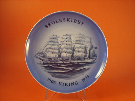 Bing&Grondahl Piatto Marina Danese Nave Viking 1975, porcellana danese