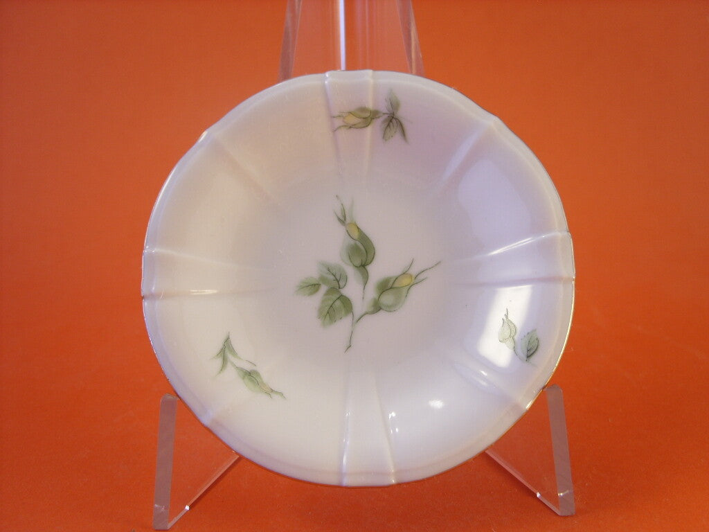 Bing&Grondahl piattino con decoro floreale e germoglio giallo BG FLOREALE 30, porcellana danese