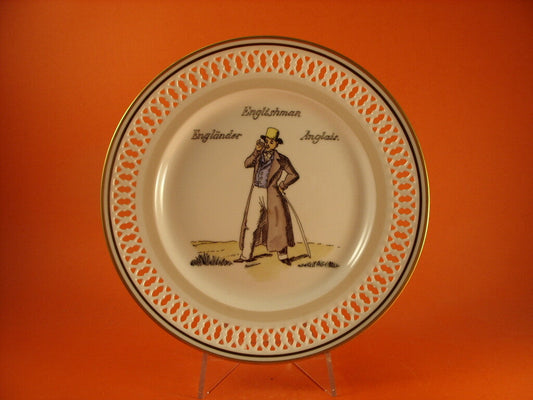 Bing&Grondahl piatto Abitanti della Terra The Englishman 1978, porcellana danese con oro zecchino