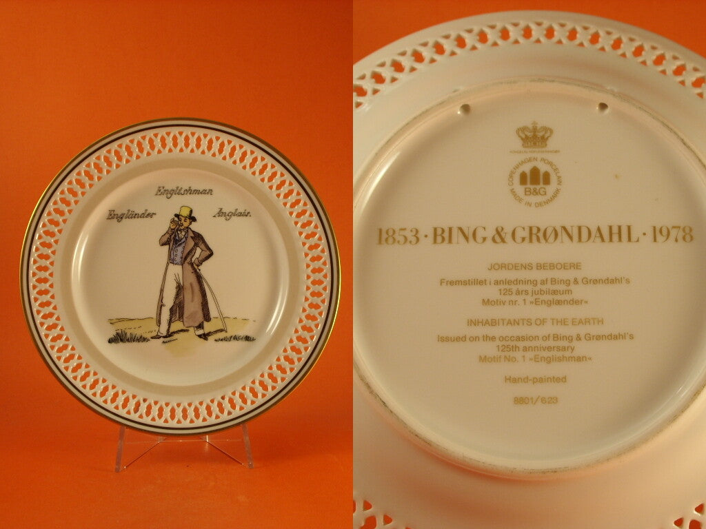 The Englishman Bing&Grondahl, piatto in porcellana danese della serie Abitanti della Terra