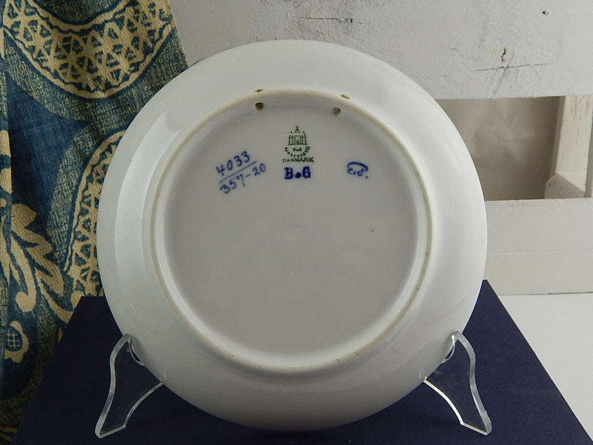 Piatto antico Bing&Grondahl con il castello di Kronborg, porcellana danese sottosmalto 20cm