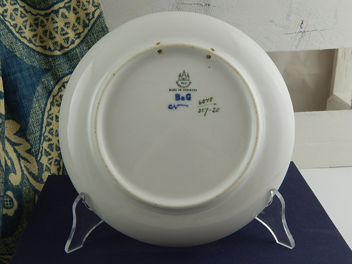 Piatto antico Bing&Grondahl con molo e silo del grano, porcellana danese 20cm
