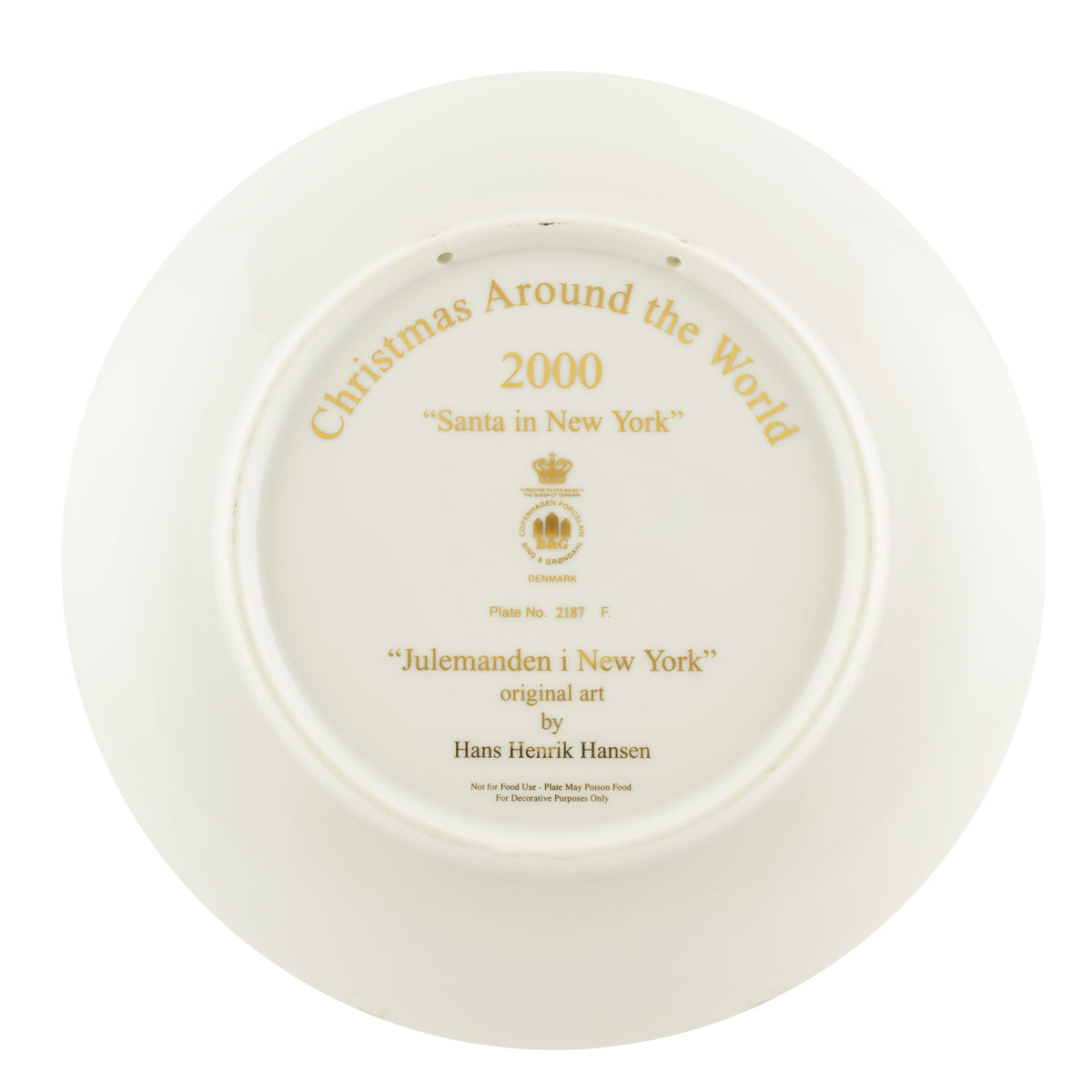 Christmas Around the World Bing&Grondahl Santa Claus a New York edizione limitata 2000