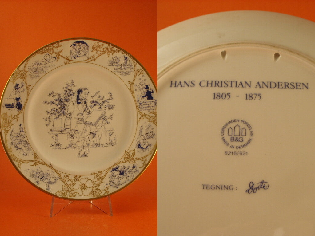Bing&Grondahl H.C. Andersen 1805-1875, piatto commemorativo in edizione limitata, marchio con le Tre Torri