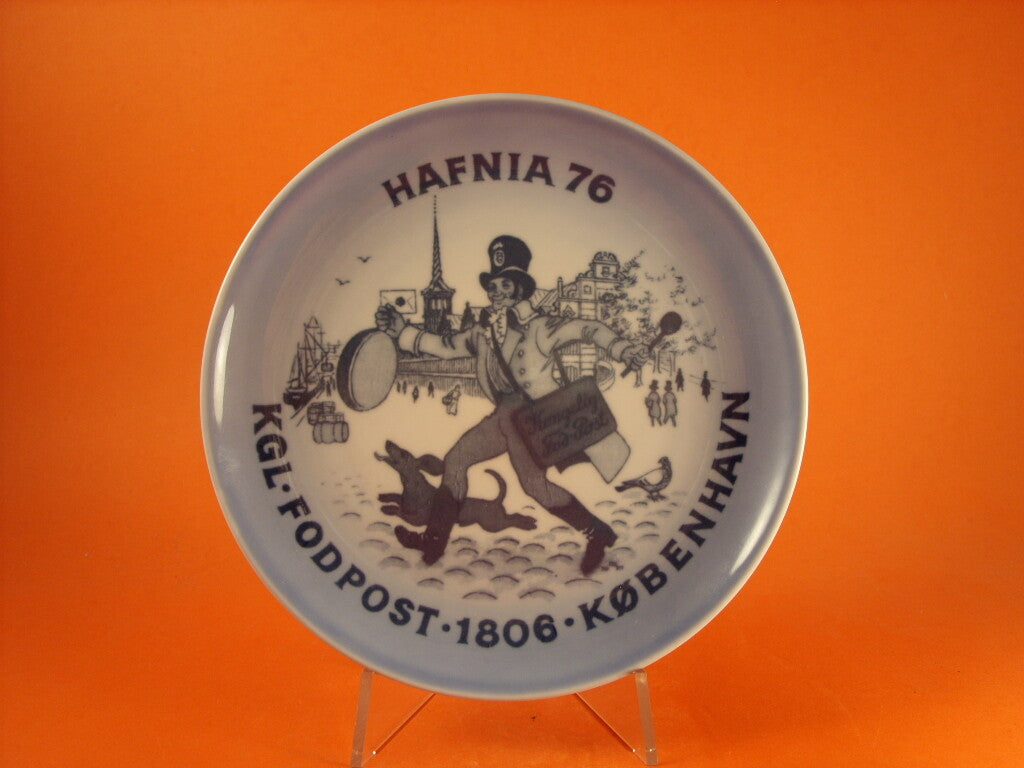 Bing&Grondahl piatto commemorativo Hafnia 76, porcellana danese decorata a mano sottosmalto