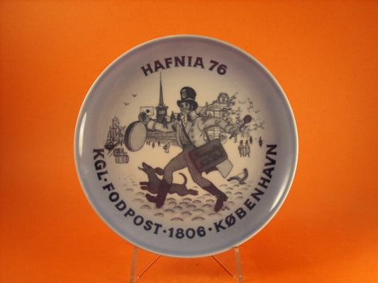 Bing&Grondahl piatto commemorativo Hafnia 76, porcellana danese decorata a mano sottosmalto