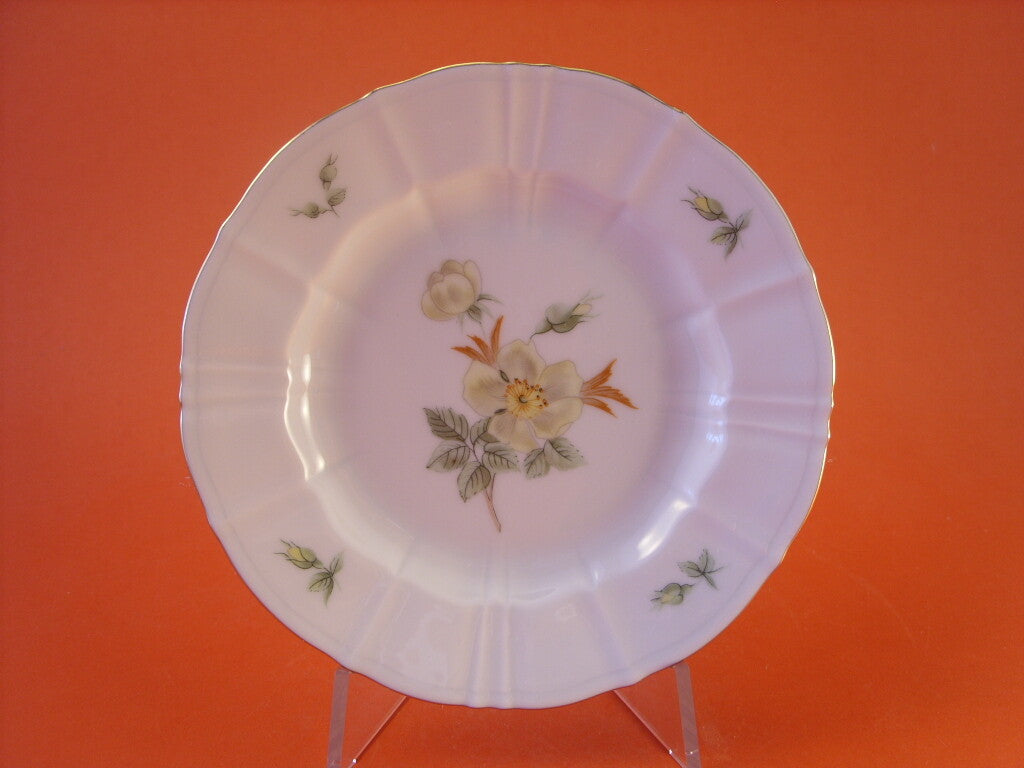 Bing&Grondahl piatto con decoro floreale e fiori gialli BG FLOREALE 28, porcellana danese