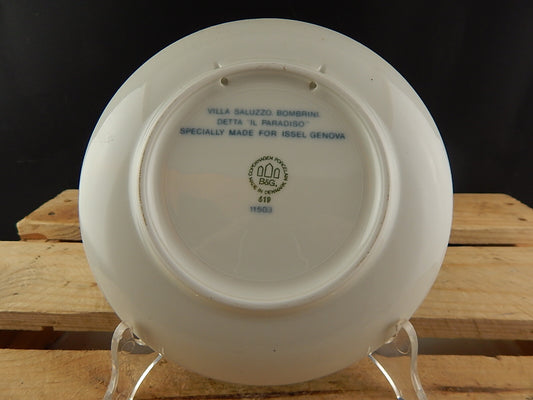 Porcellana danese Bing&Grondahl marchio Tre Torri, piatto decorativo da collezione 18 cm Villa il Paradiso Genova