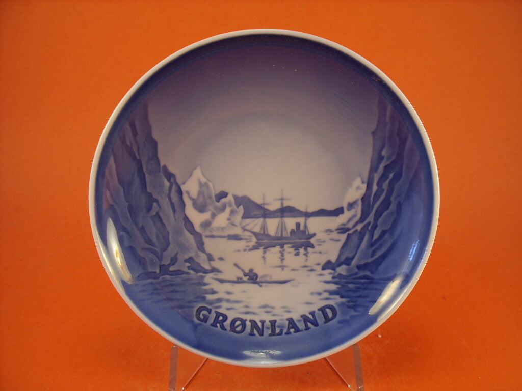 Bing&Grondahl piatto Groenlandia Gronland, porcellana danese blu cobalto 15 cm