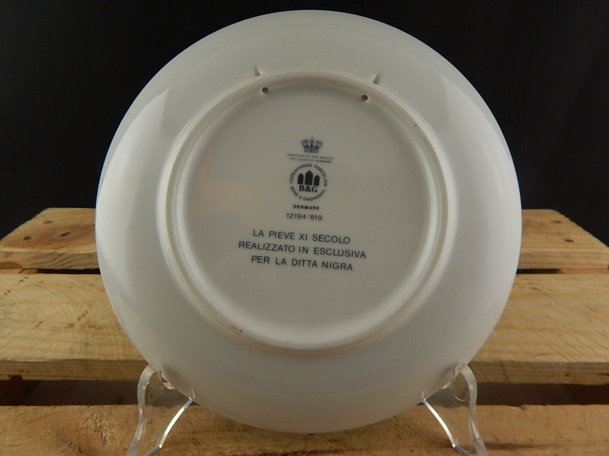 Porcellana danese Bing&Grondahl marchio Tre Torri, piatto decorativo da collezione 18 cm La Pieve Novi Ligure
