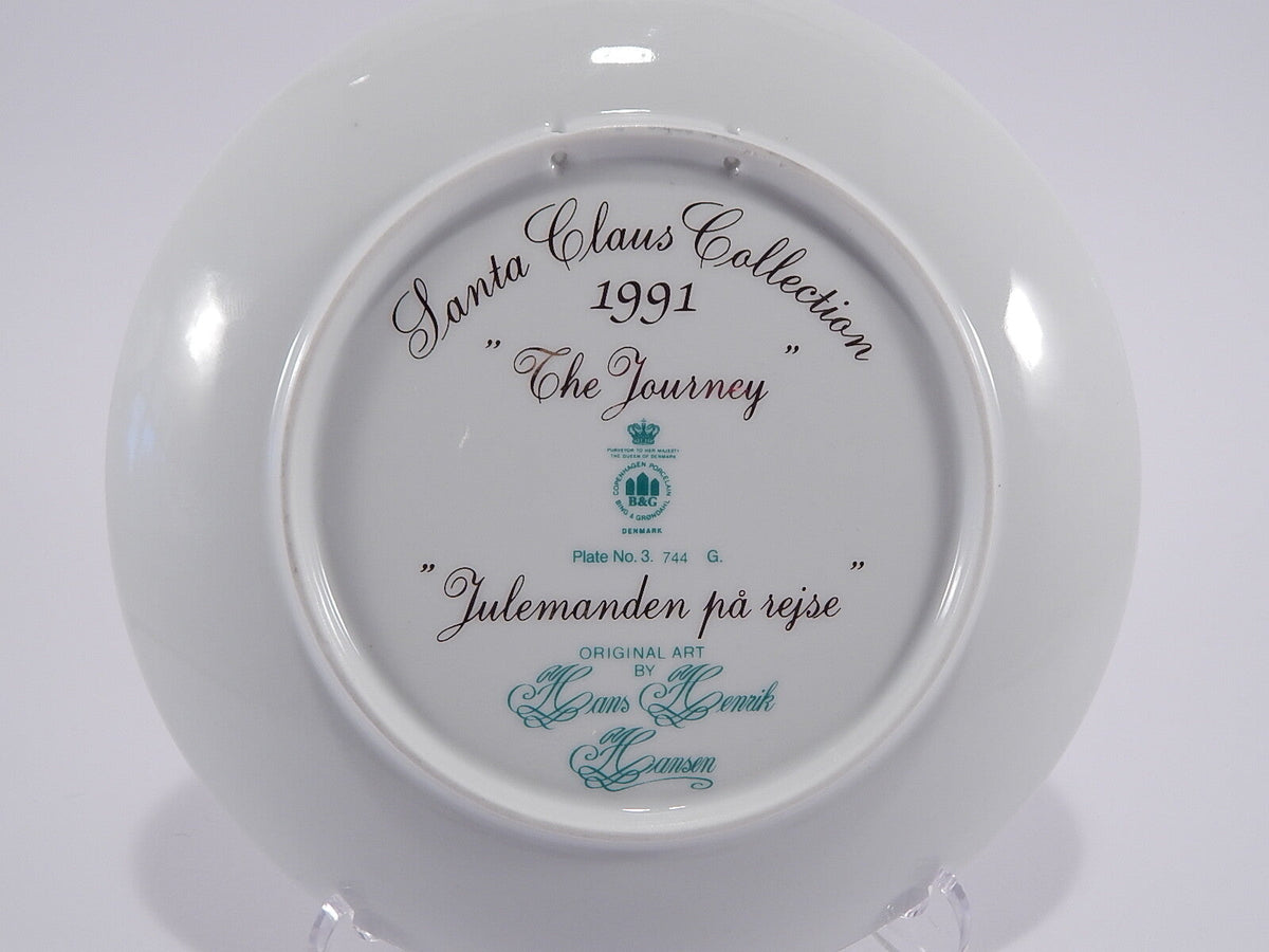 Bing&Grondahl Santa Claus Collection 1991, decorazione dipinta a mano sotto smalto e oro zecchino