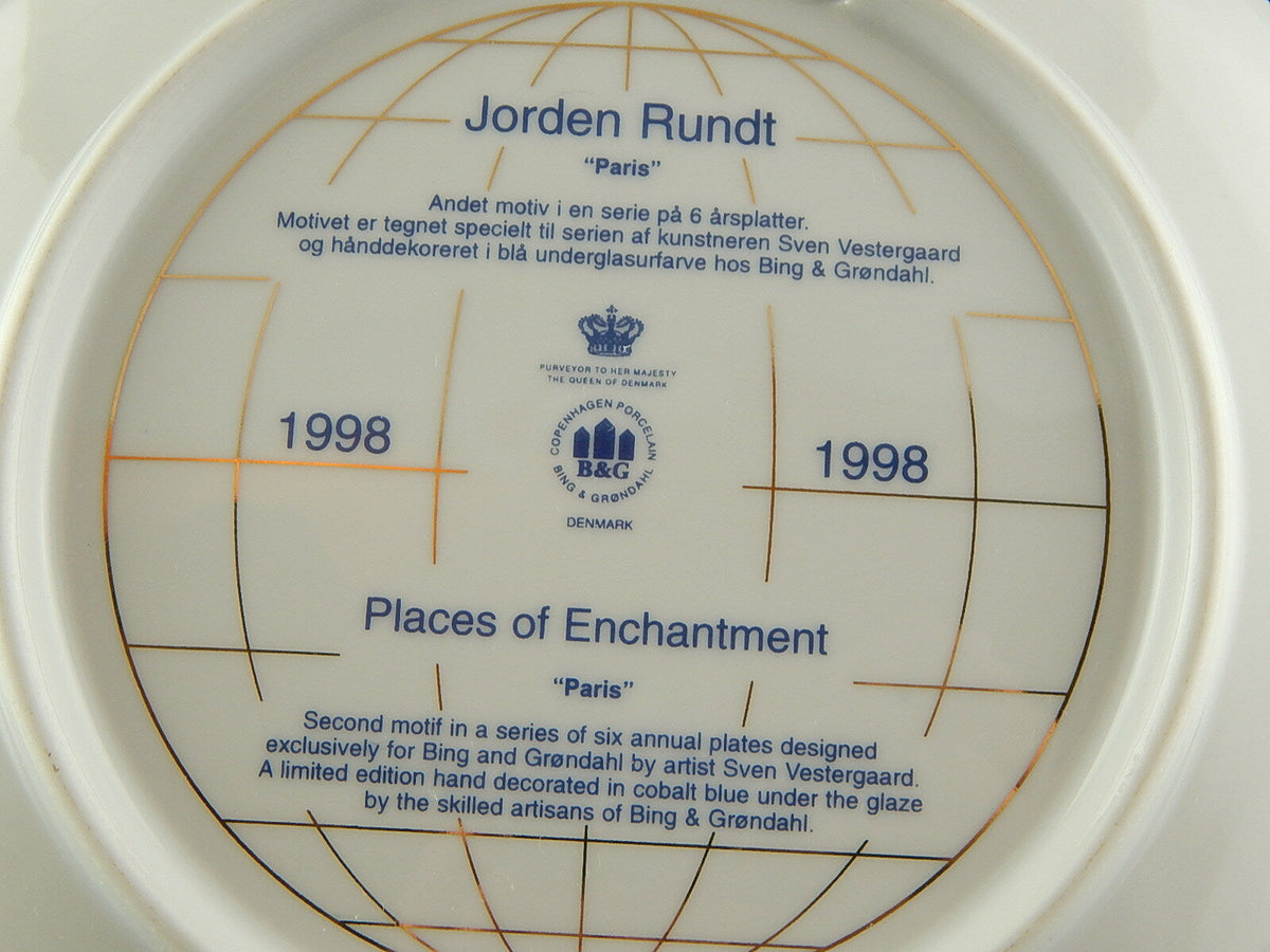 Piatto da collezione Bing&Grondahl Paris 1998, serie Places of Enchantment, Intorno al Mondo
