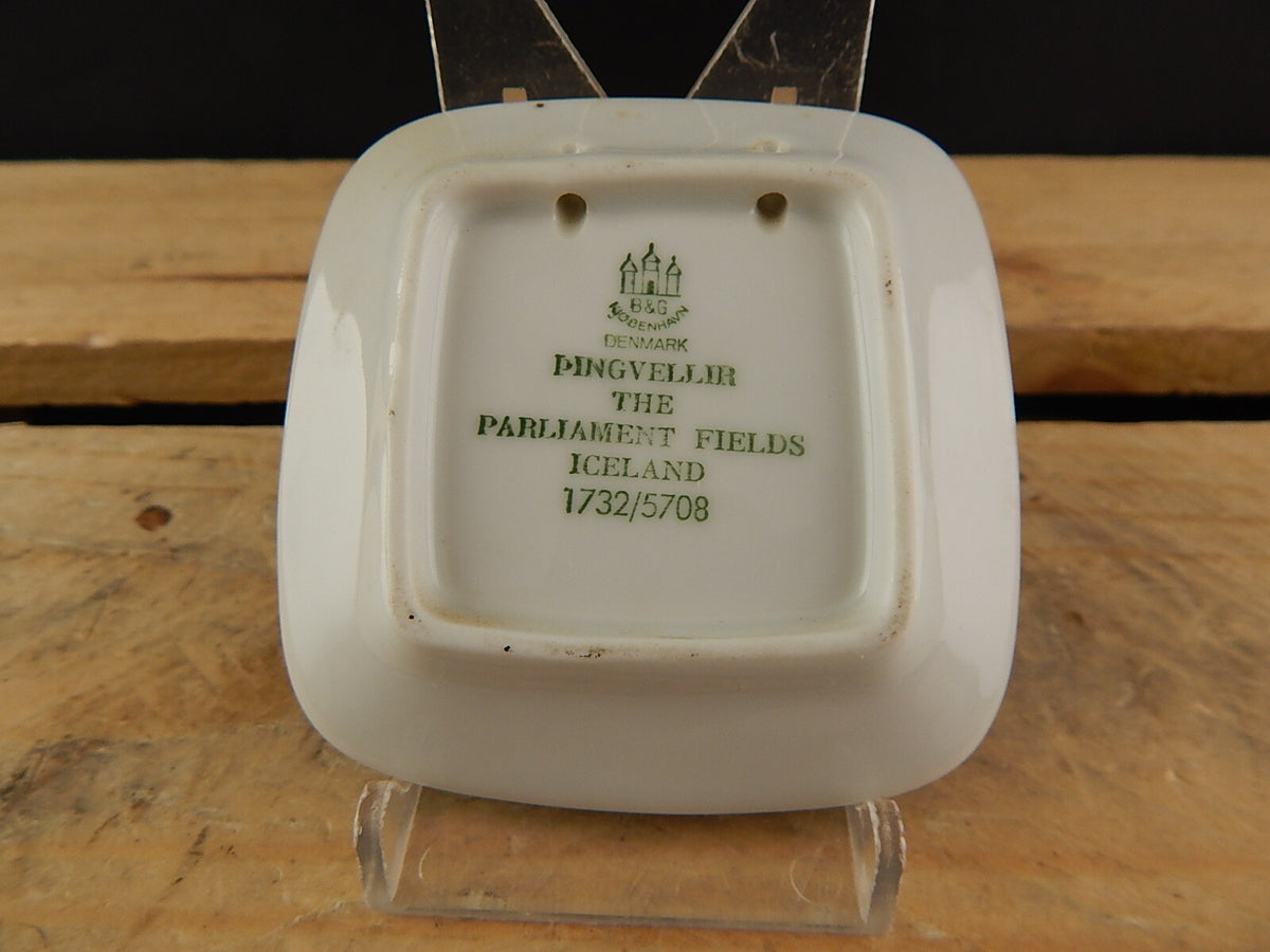 Plaquette Piatto Parlamient Fields Iceland Bing&Grondahl porcellana autentica, 8cm