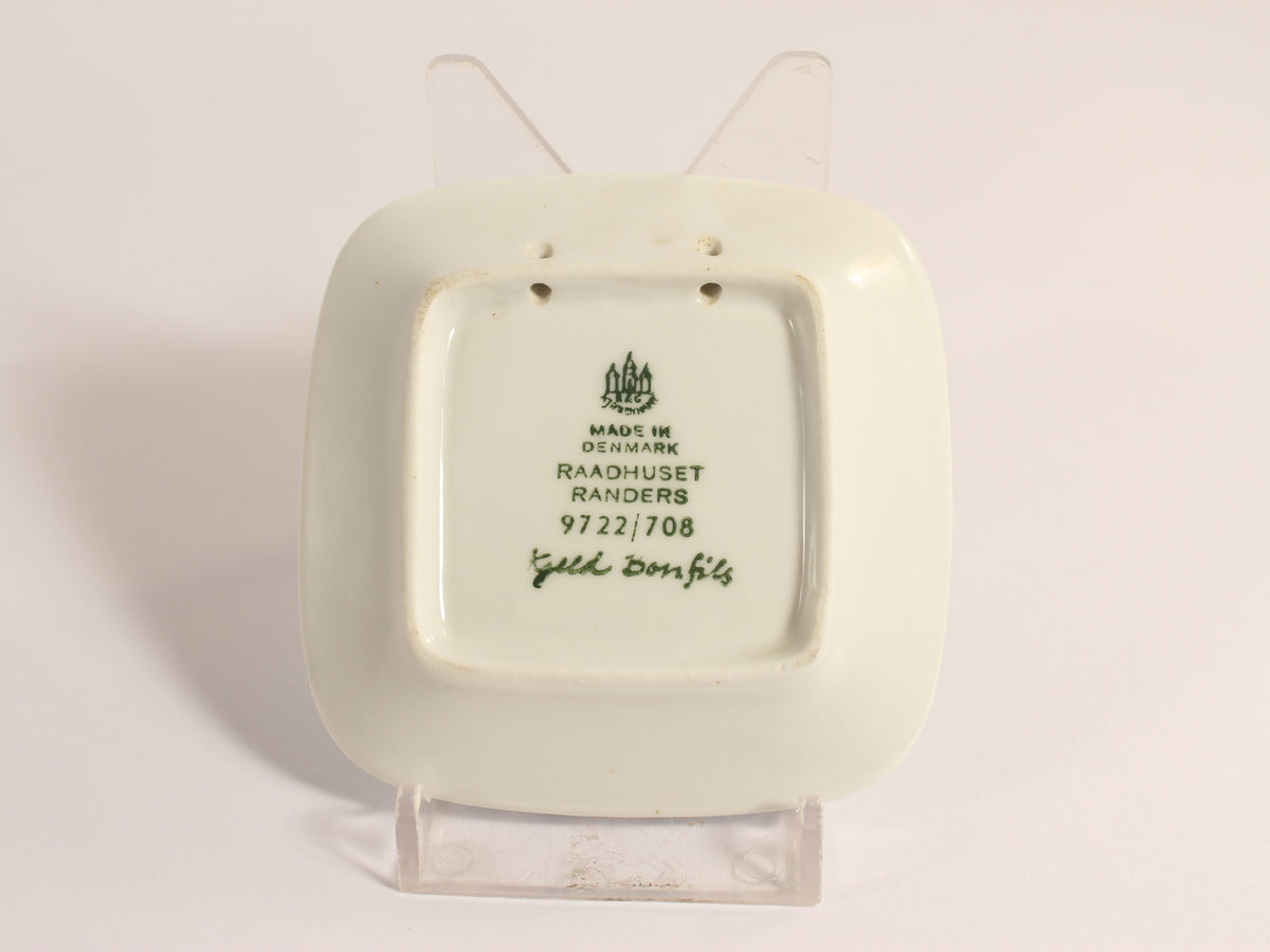Bing&Grondahl Plaquette Piatto Raadhuset Randers decorazione porcellana da collezione, 8cm #2