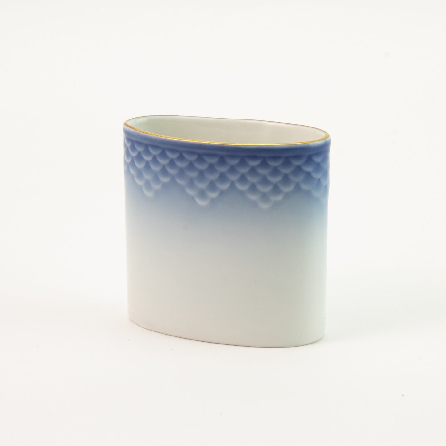 Bing&Grondahl porta stuzzicadenti Gabbiani decorazione azzurra sottosmalto oro zecchino porcellana
