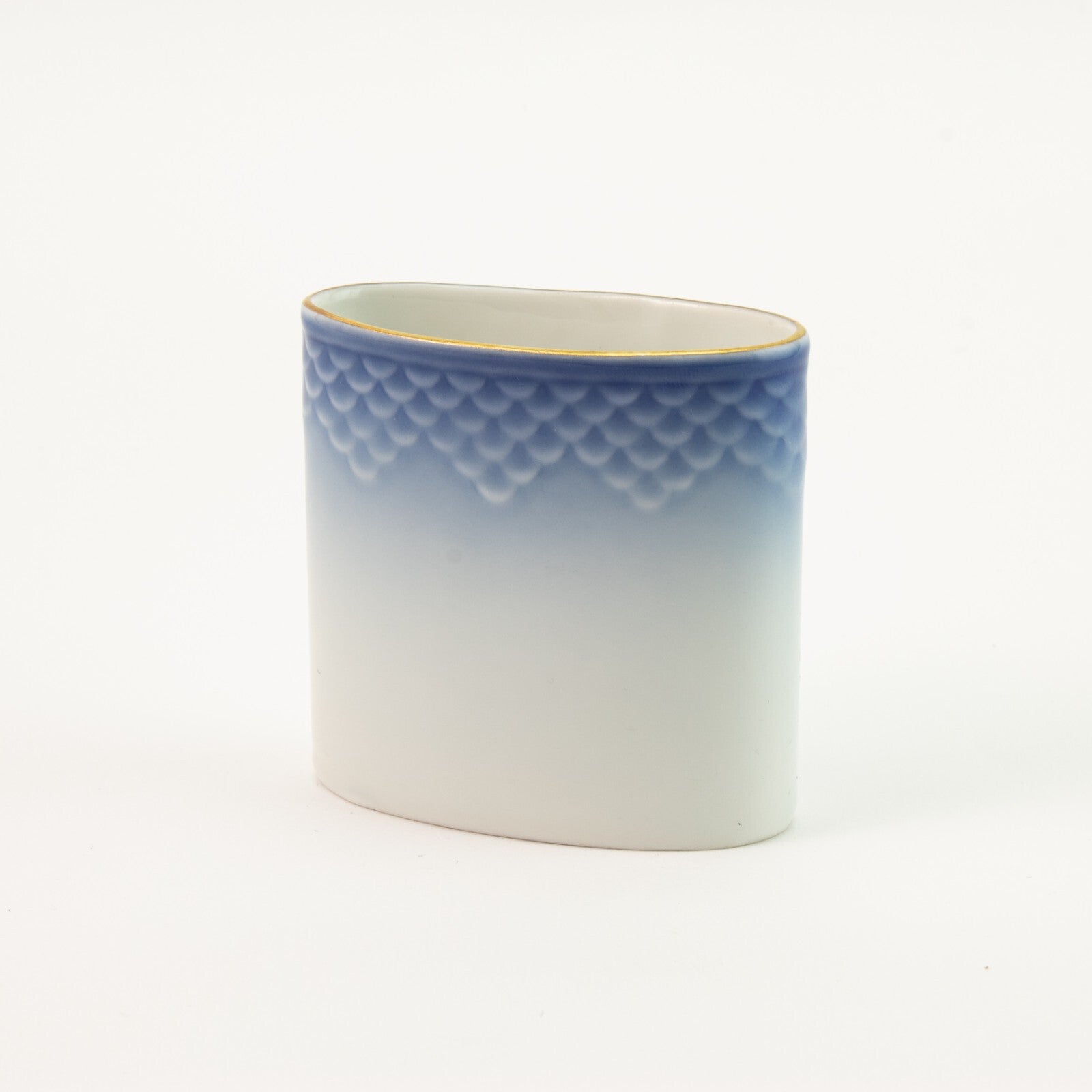 Bing&Grondahl porta stuzzicadenti Gabbiani decorazione azzurra sottosmalto oro zecchino porcellana
