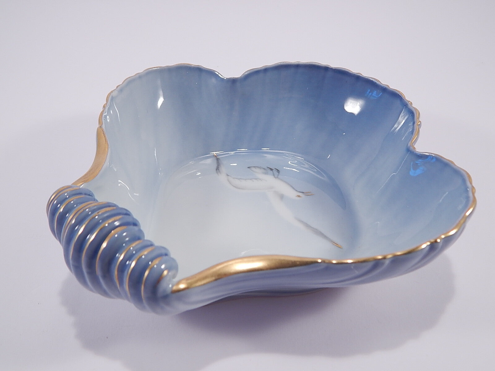 Bing&Grondahl Servizio Gabbiani Centro tavola a conchiglia decorazione porcellana da collezione, 17cm
