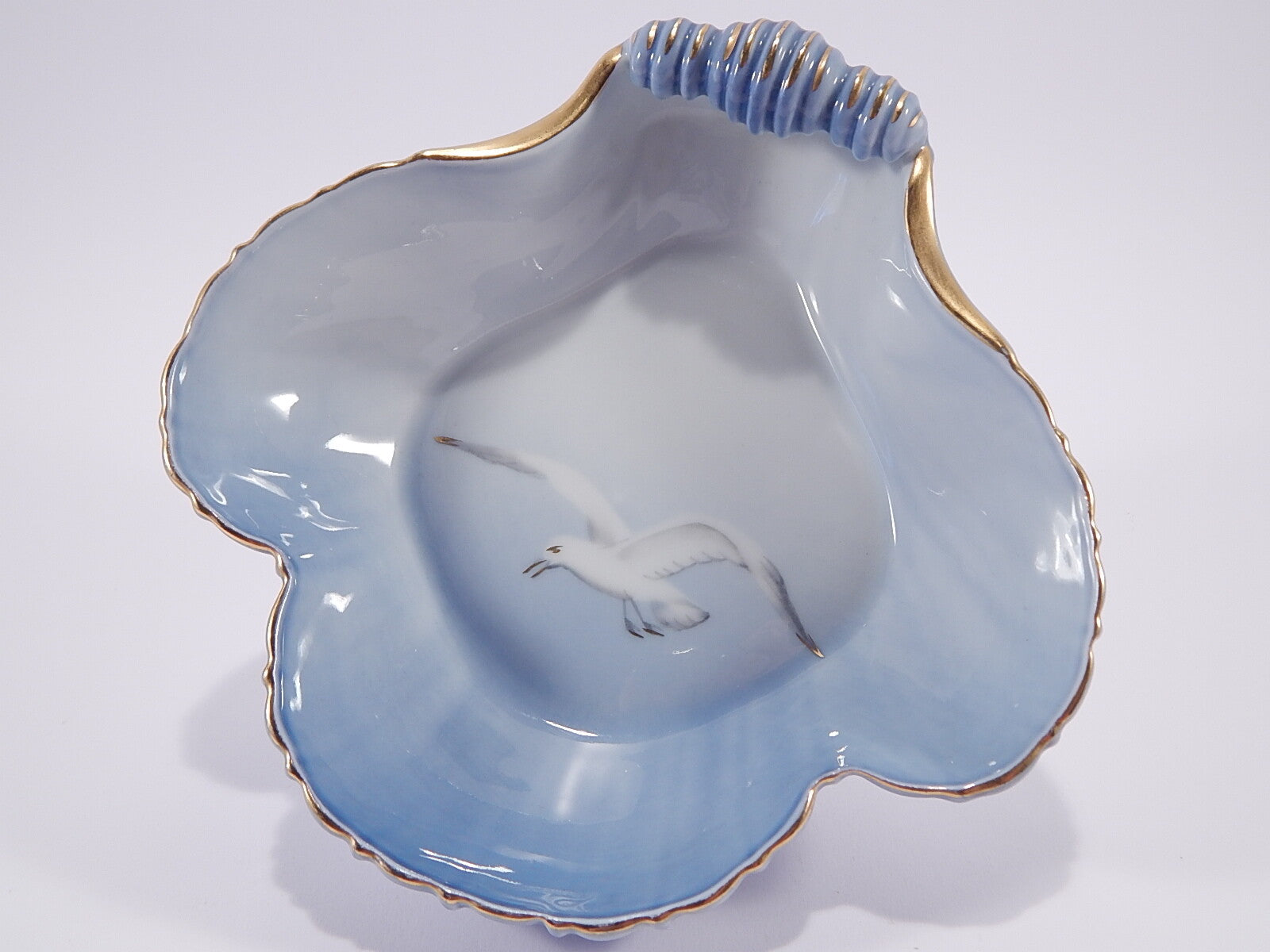 Bing&Grondahl porcellana Servizio Gabbiani Centro tavola a conchiglia d'antiquariato, 17cm
