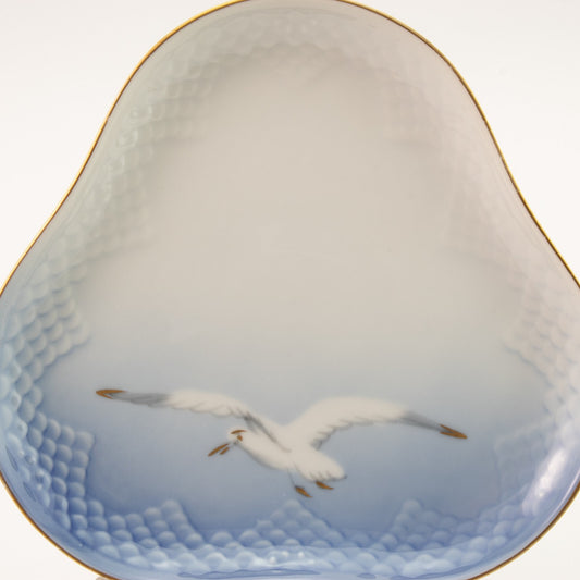 Servizio Gabbiani Piattino triangolare Bing&Grondahl porcellana autentica, 14x13cm