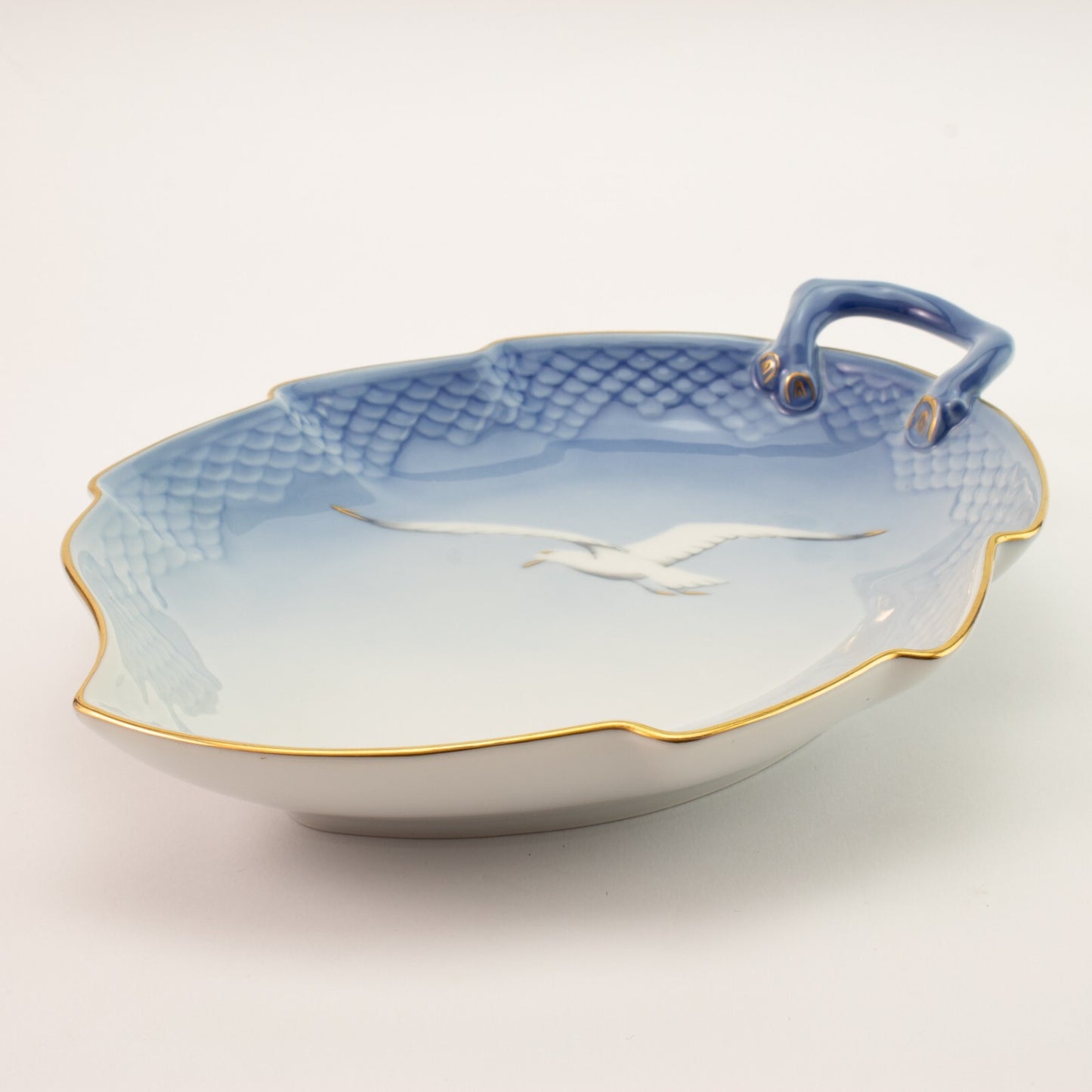 Bing&Grondahl Servizio Gabbiani Piatto da portata a foglia porcellana dipinta a mano, 25cm #3