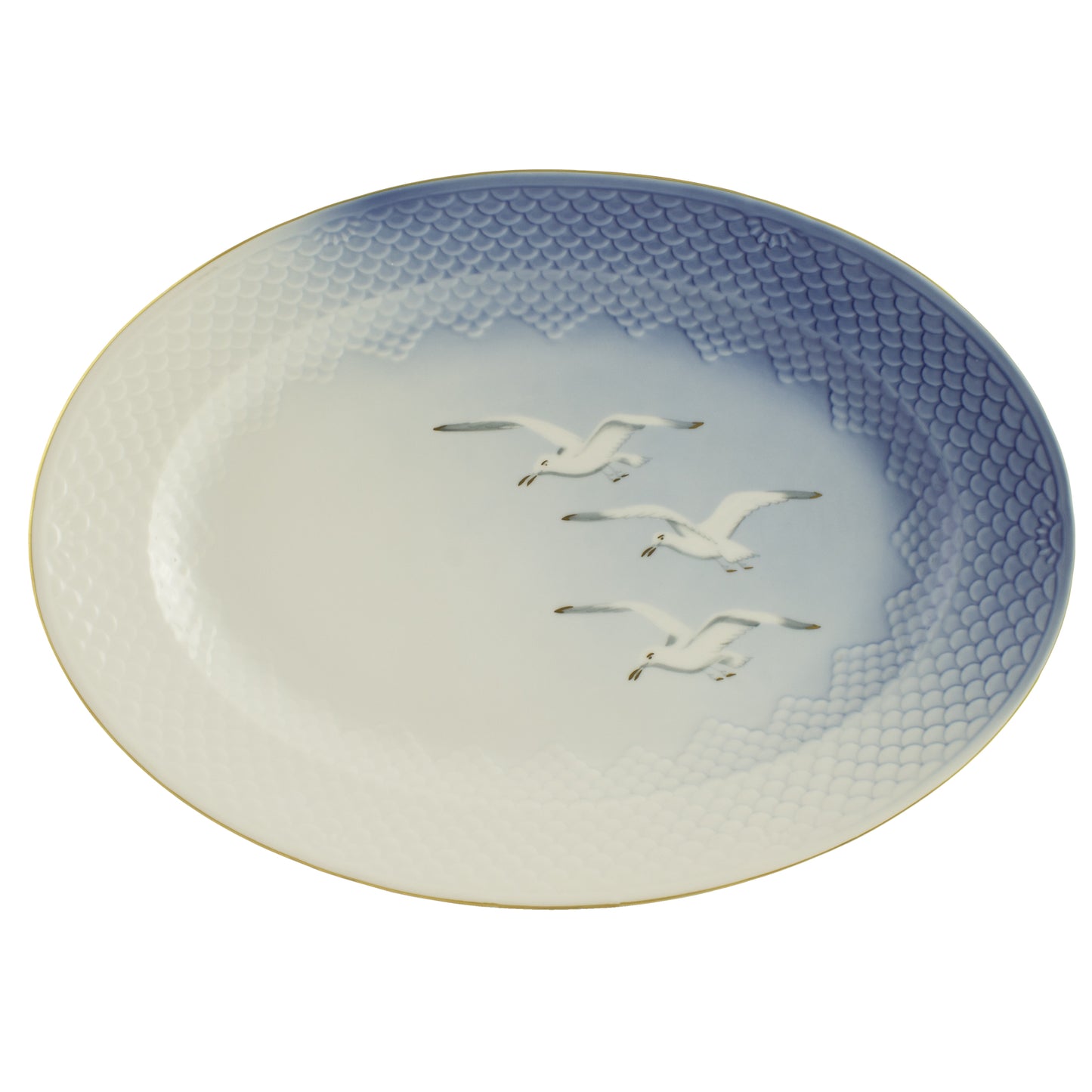 Bing&Grondahl Servizio Gabbiani Piatto da portata ovale porcellana dipinta a mano, 40cm