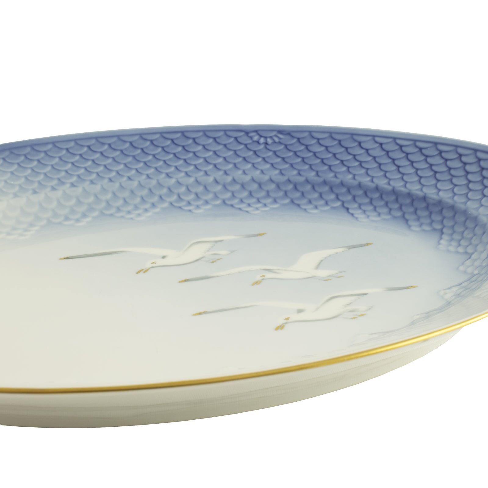 Bing&Grondahl Servizio Gabbiani Piatto da portata ovale decorazione porcellana da collezione, 40cm