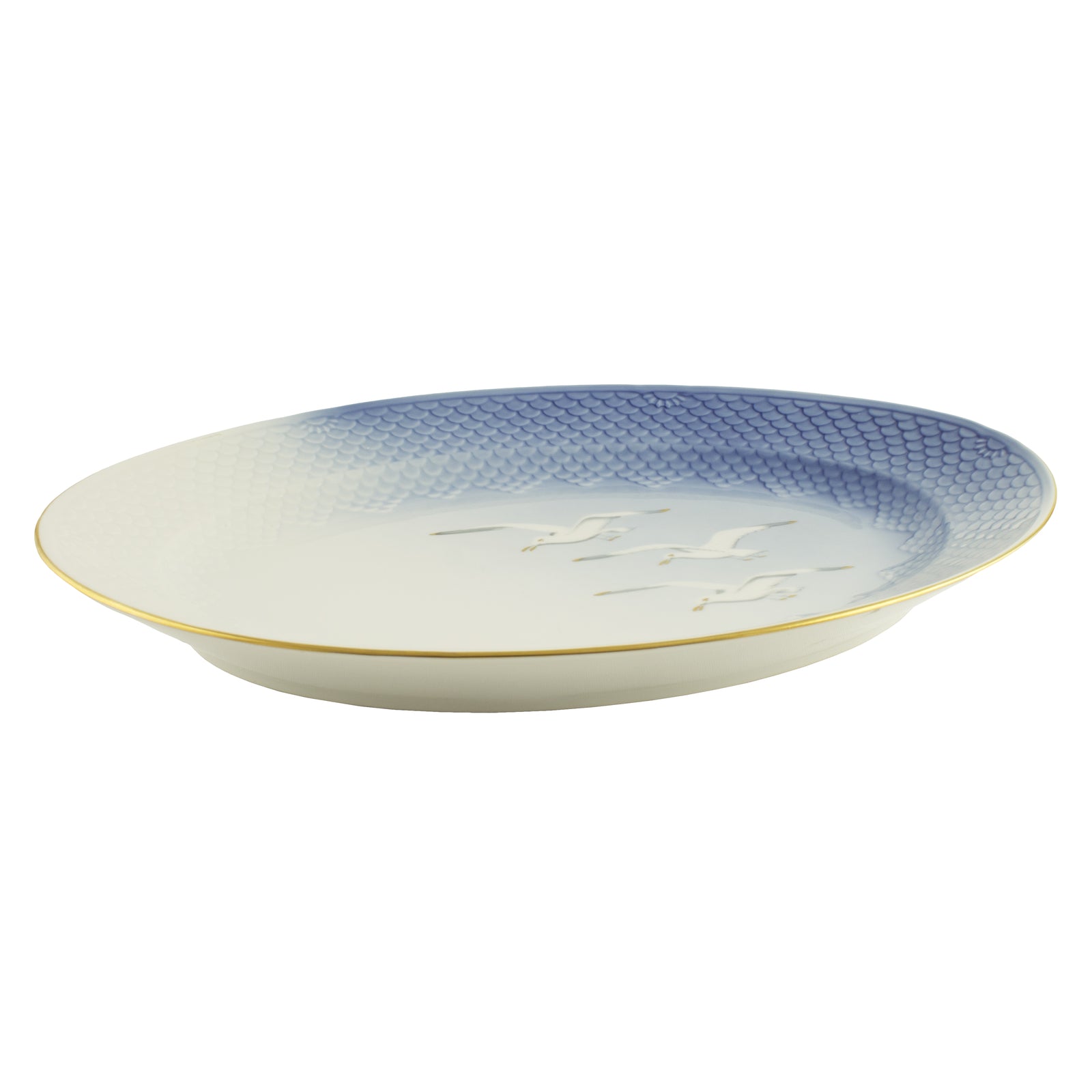 Bing&Grondahl porcellana Servizio Gabbiani Piatto da portata ovale d'antiquariato, 40cm