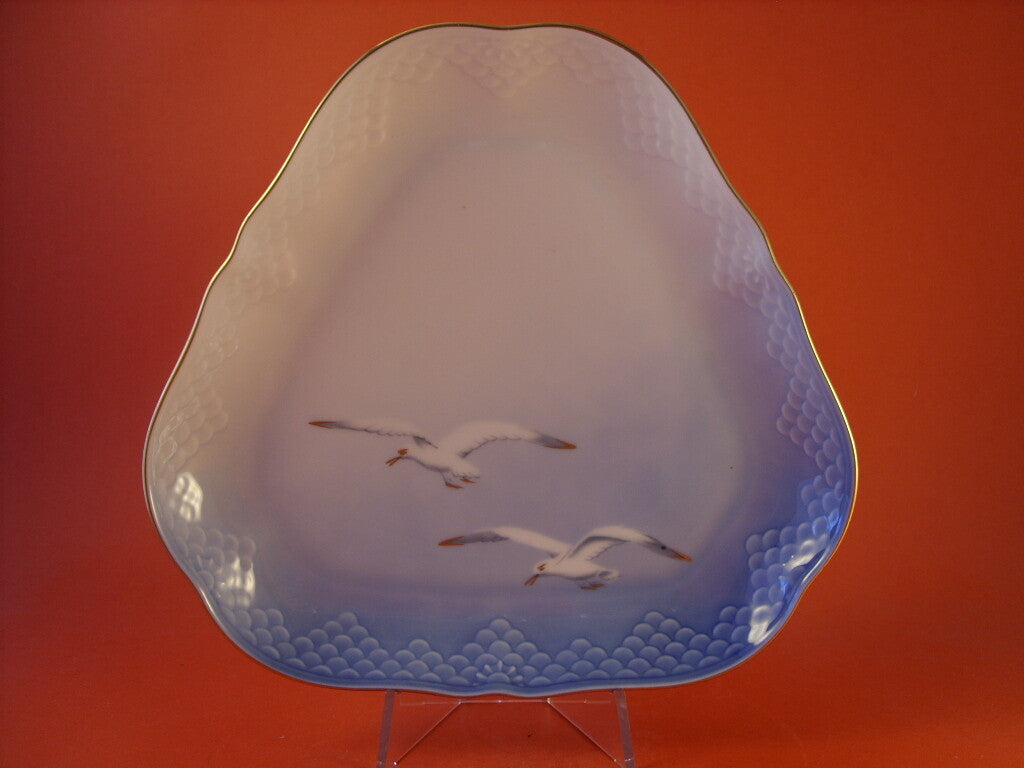 Bing&Grondahl Servizio Gabbiani Piatto da portata triangolare porcellana dipinta a mano, 24cm #3
