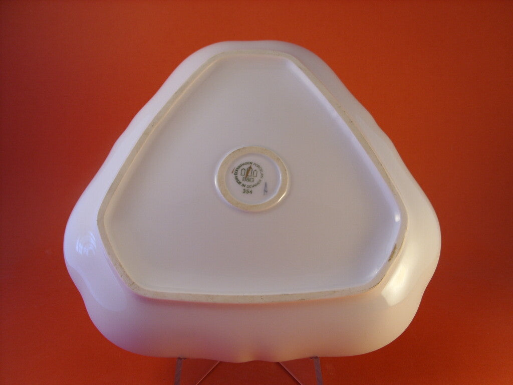 Bing&Grondahl Servizio Gabbiani Piatto da portata triangolare decorazione porcellana da collezione, 24cm #3