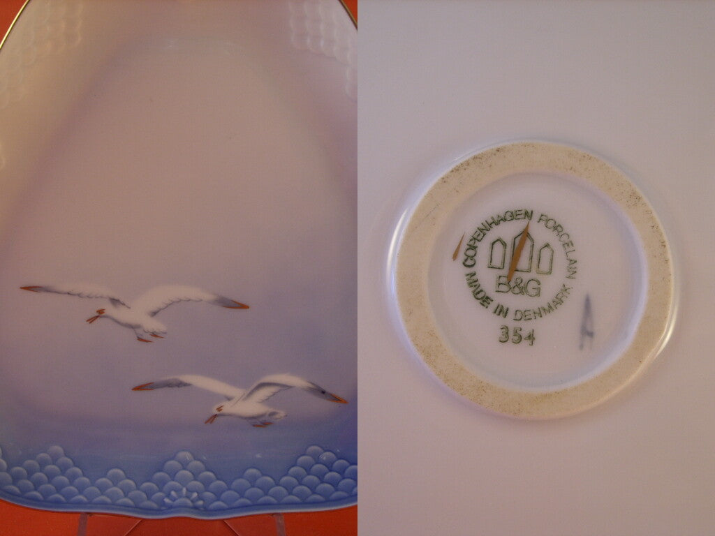 Servizio Gabbiani Piatto da portata triangolare porcellana pezzo da collezione, 24cm #3