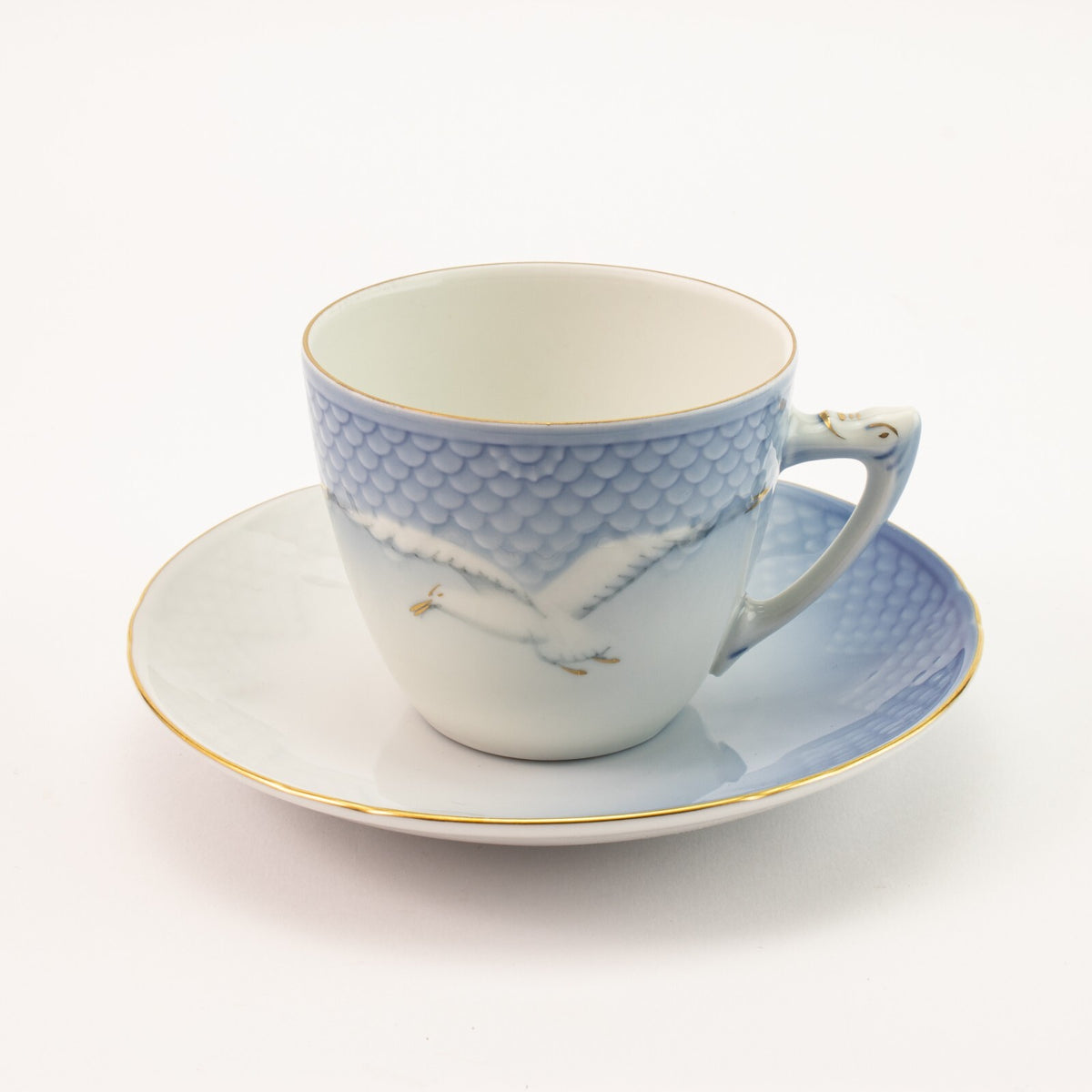 Bing&Grondahl Servizio Gabbiani Tazza da caffè con piattino decorazione porcellana da collezione, 14cm #2