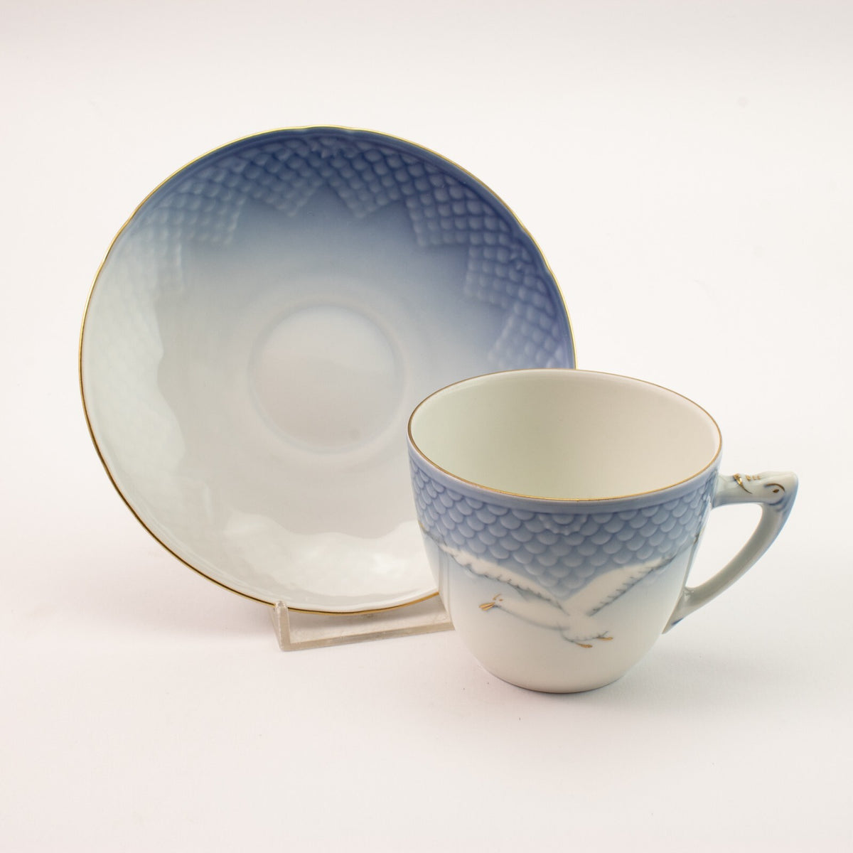 Bing&Grondahl Servizio Gabbiani Tazza da caffè con piattino porcellana dipinta a mano, 14cm #2