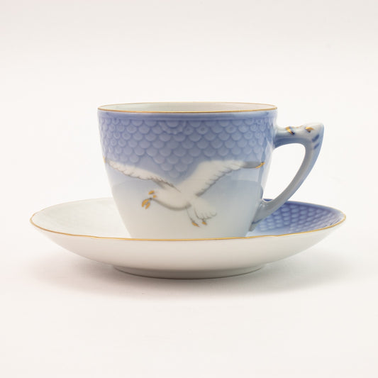 Bing&Grondahl Servizio Gabbiani Tazza da caffè con piattino porcellana dipinta a mano, 14cm #3