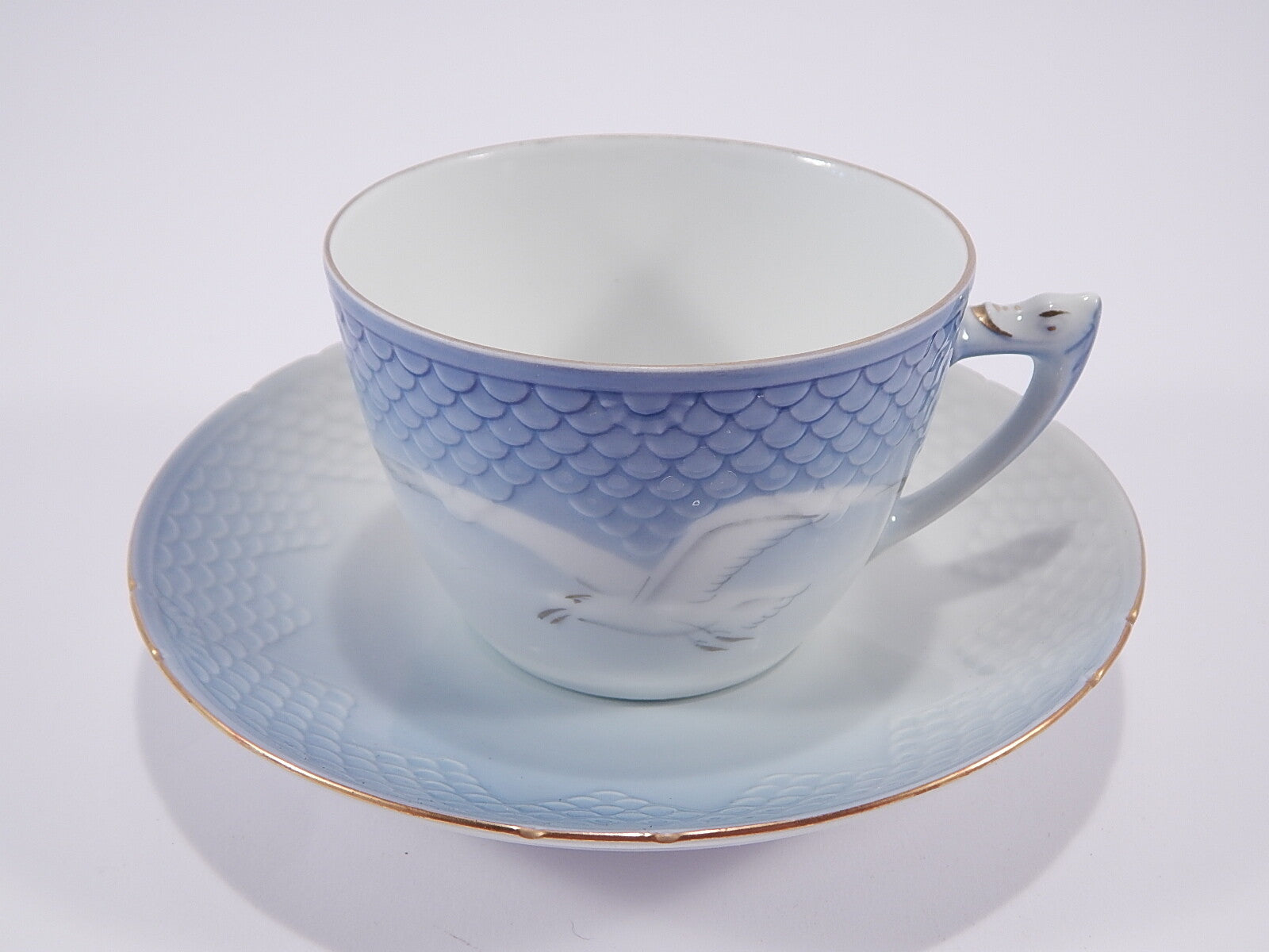 Bing&Grondahl Servizio Gabbiani Tazza da tè con piattino porcellana dipinta a mano, 15cm