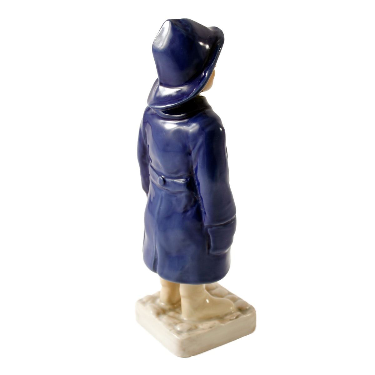 Bing&Grondahl porcellana Statuina "Bambino con l'Impermeabile" Cod 2532 d'antiquariato, 18 cm
