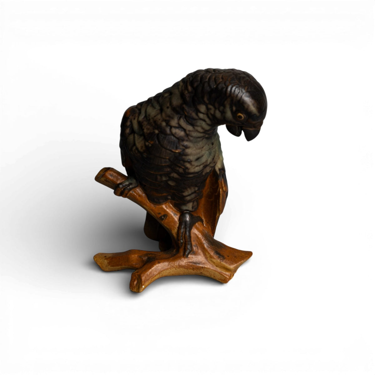 Bing&Grondahl Statuina Gres "Pappagallo" Cod 2019 (Difetto) decorazione porcellana da collezione, 14 cm