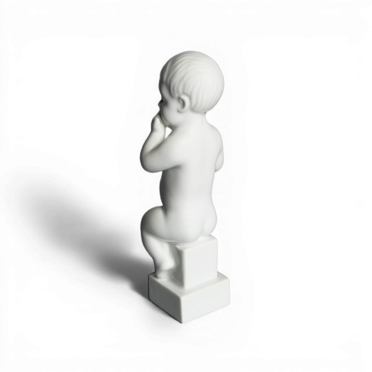 Bing&Grondahl Statuina in "Adam con Orsetto" Cod 2231 decorazione porcellana da collezione, 17 cm