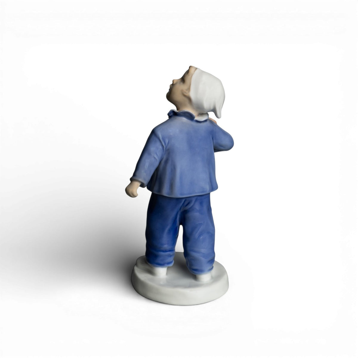 Bing&Grondahl Statuina in "Chi sta Chiamando?" Cod 2251 decorazione porcellana da collezione, 16 cm