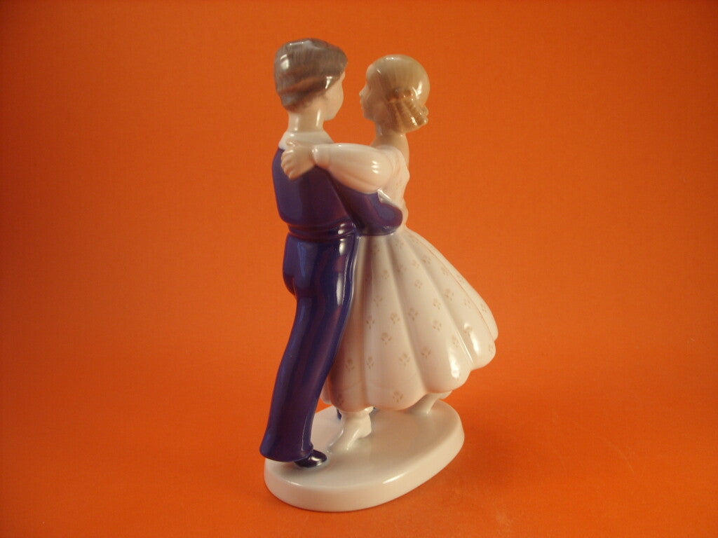 Bing&Grondahl Statuina in "Coppia di Ballerini" Cod 2385 decorazione porcellana da collezione, 21 cm