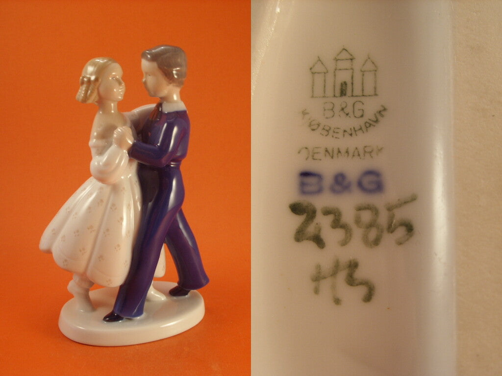 Bing&Grondahl Statuina in "Coppia di Ballerini" Cod 2385 porcellana pregiata, 21 cm
