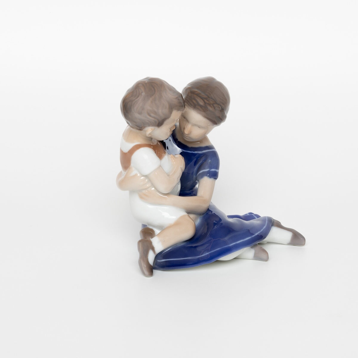 Bing&Grondahl porcellana Statuina in "Fratello e Sorella" Cod 1568 d'antiquariato, 12 cm