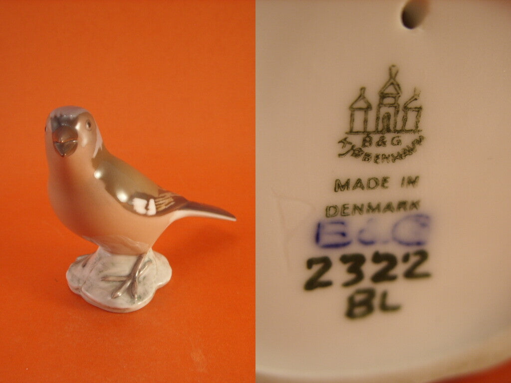 Bing&Grondahl porcellana Statuina in "Fringuello" Cod 2322 d'antiquariato, 10 cm