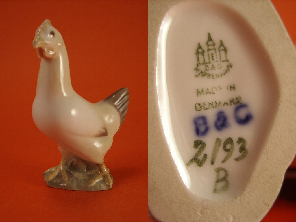 Bing&Grondahl porcellana Statuina in "Gallina" Cod 2193 d'antiquariato, 11 cm