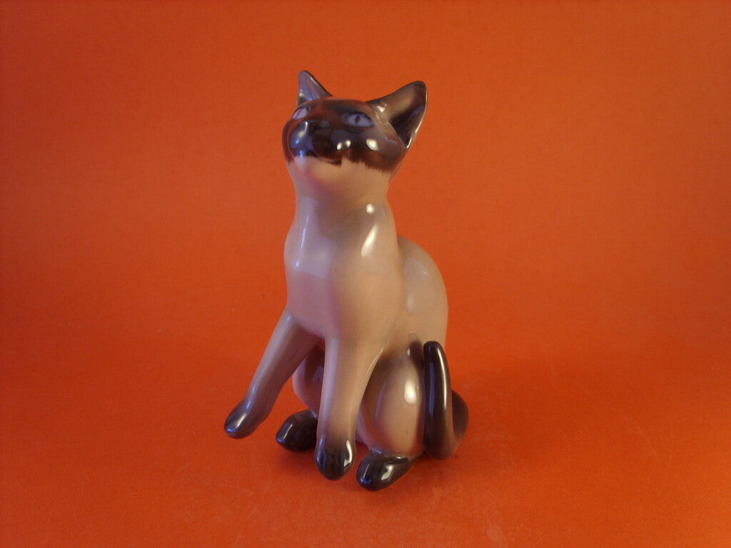 Bing&Grondahl Statuina in "Gatto Siamese" Cod 2308 porcellana dipinta a mano, 14 cm
