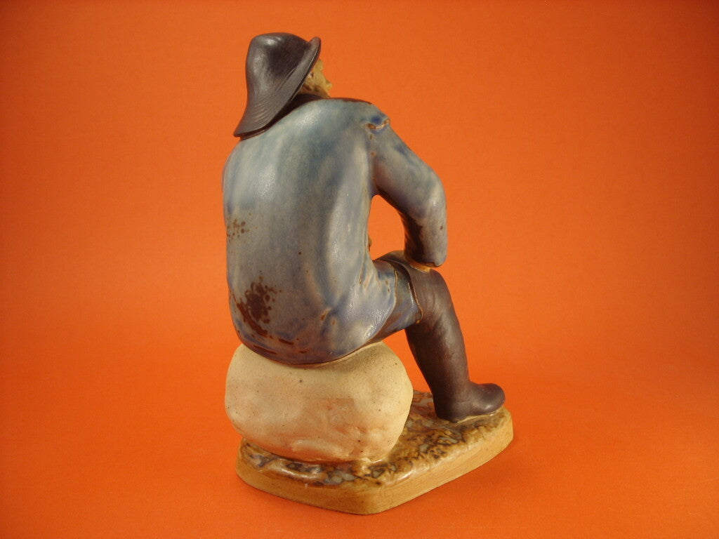 Bing&Grondahl Statuina in Gres "Il Vecchio Pescatore" Cod 2370 decorazione porcellana da collezione, 22 cm